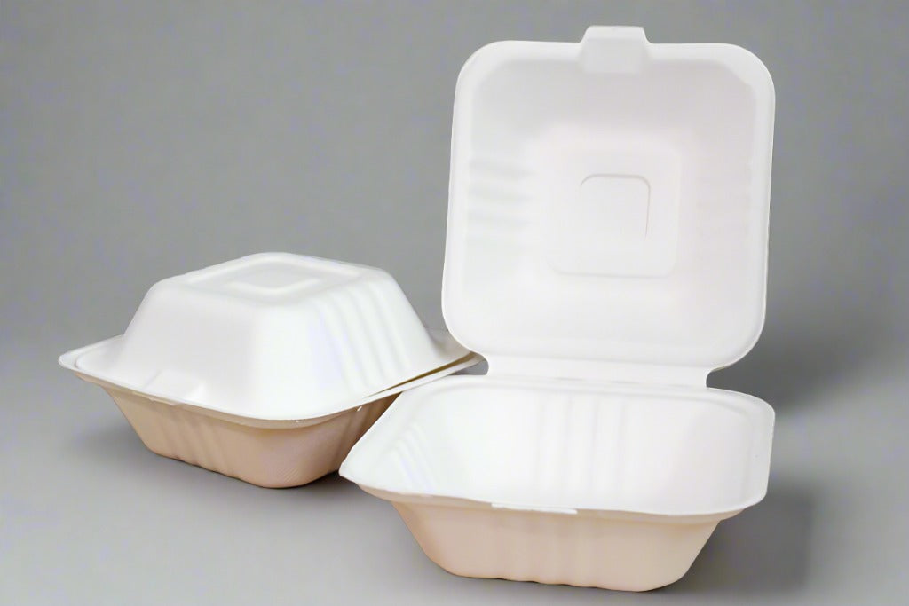 6-inch Bagasse Clamshell (Small)