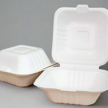 6-inch Bagasse Clamshell (Small)