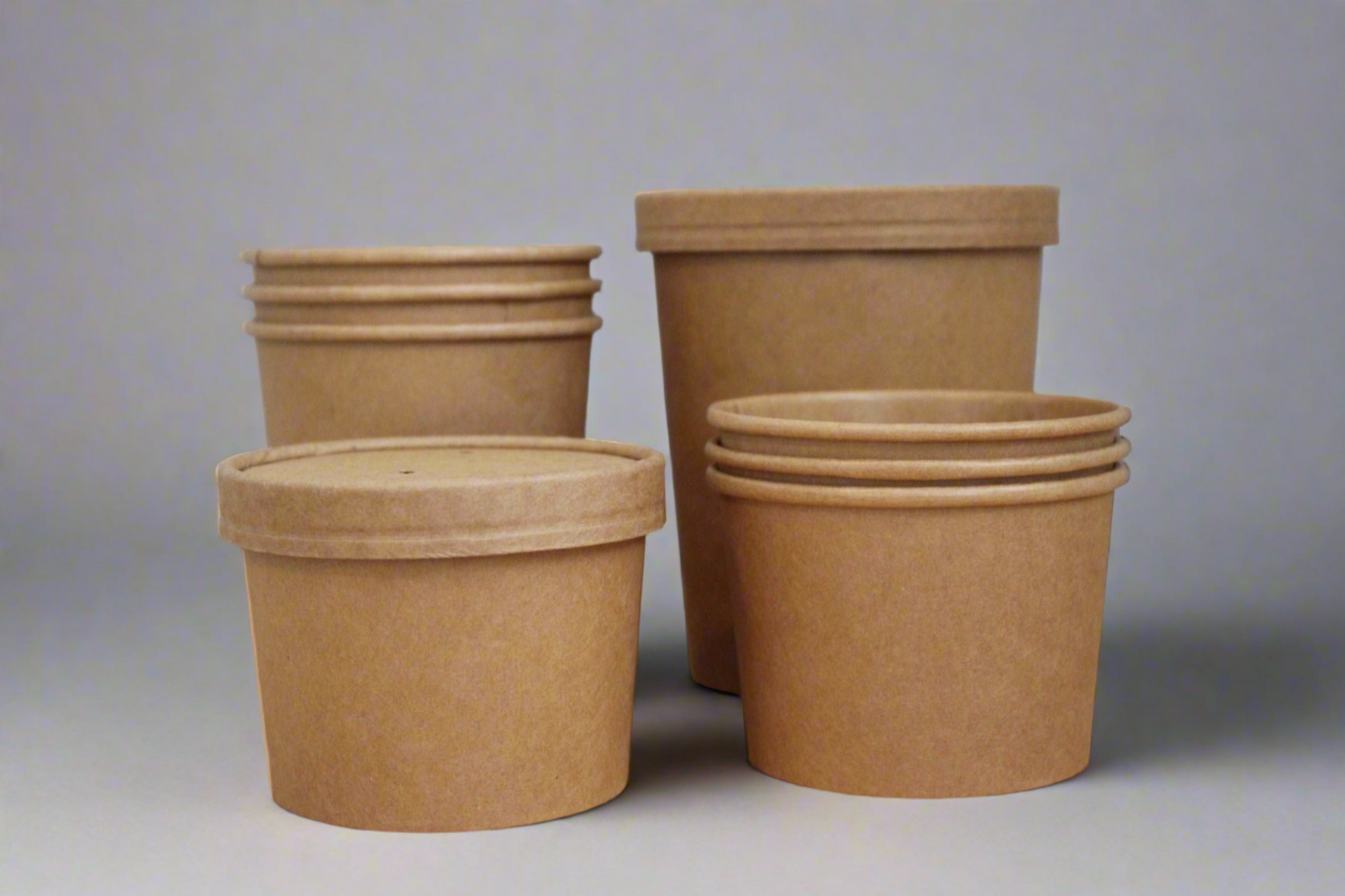 Kraft paper soup container